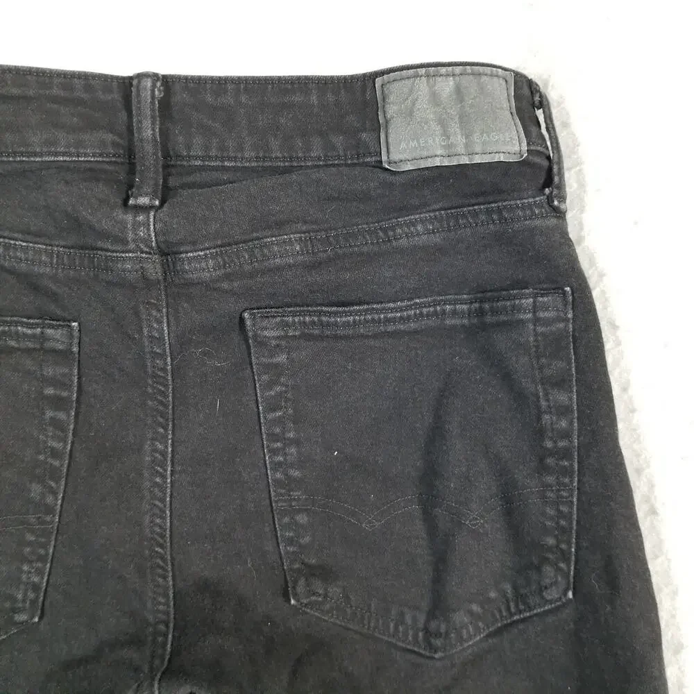 American Eagle jeans mens 31x30 straight fit Airflex+ black‎ stretch denim pants